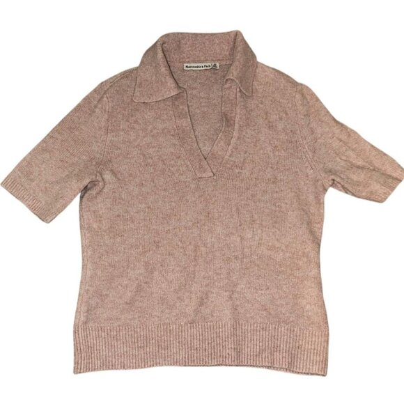 Abercrombie & Fitch Soft pink cashmere shirt with a relaxed fit - Picture 1 of 2